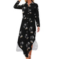 Robe-chemise tendance pour femme, motif braque allemand à poil court, manches longues, boutonnée, maxi, idéale pour la chasse.